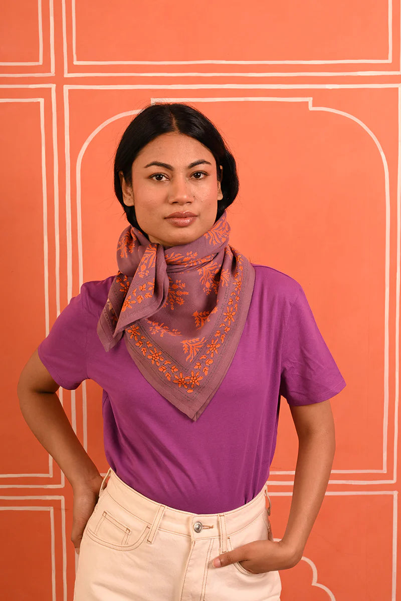 Foulard Byzantine Grand Galatie caramel / flame