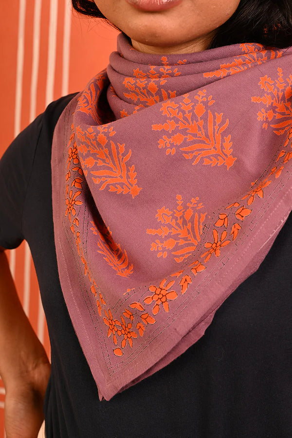 Foulard Byzantine Grand Galatie caramel / flame