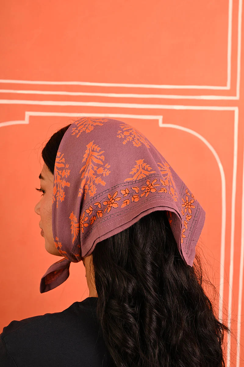 Foulard Byzantine Petit Galatie caramel / flame