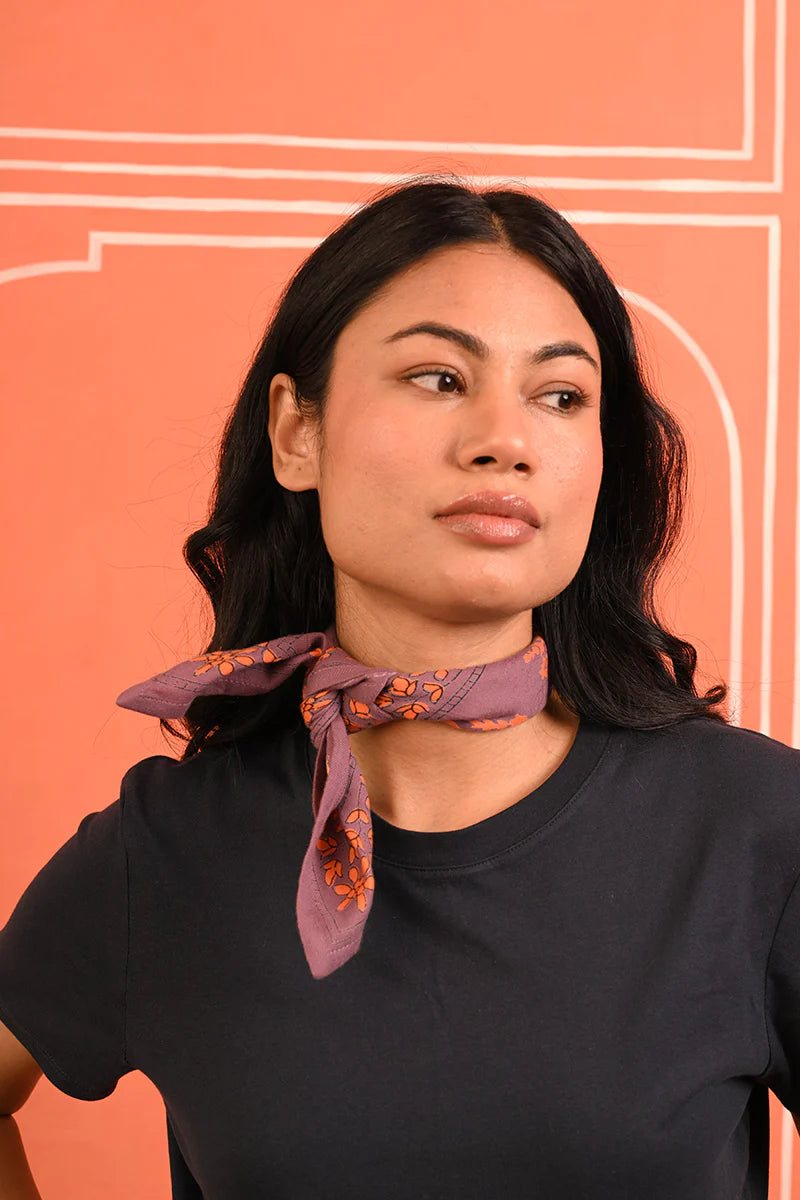 Foulard Byzantine Petit Galatie caramel / flame