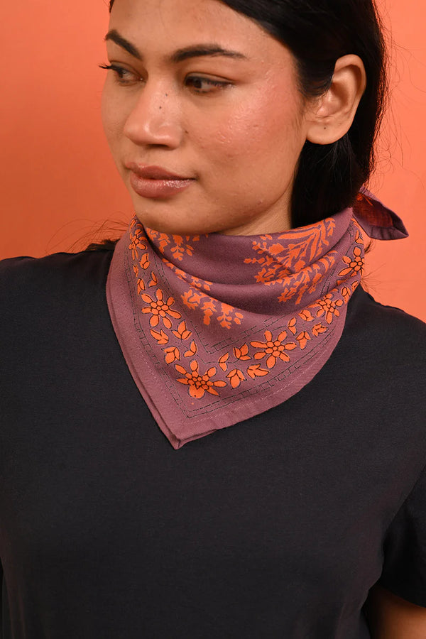 Foulard Byzantine Petit Galatie caramel / flame