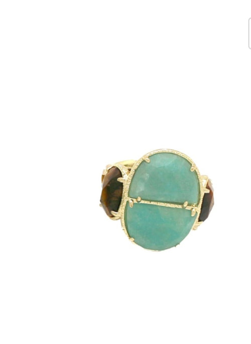 Bague pierres naturelles SCARABEE