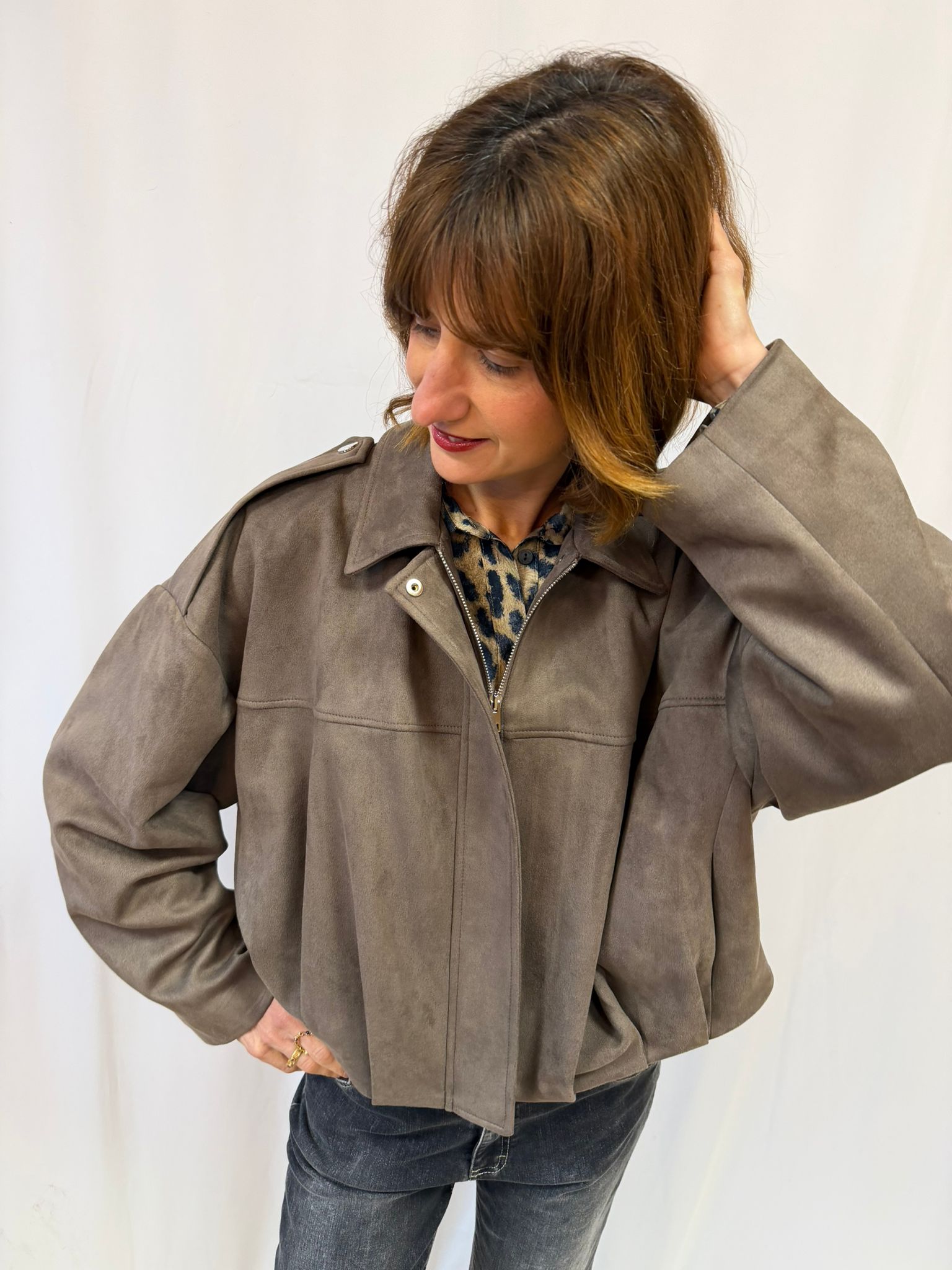 Veste Please LÉO suédine