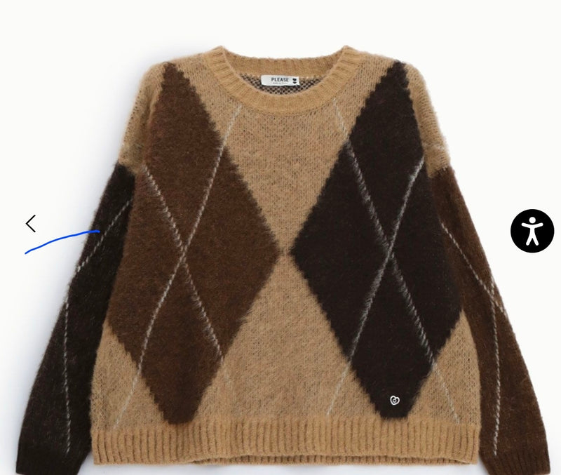 Pull please Caro Gilet motif losanges