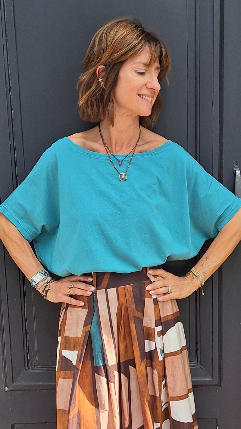 T-shirt Johanna Tea col bateau