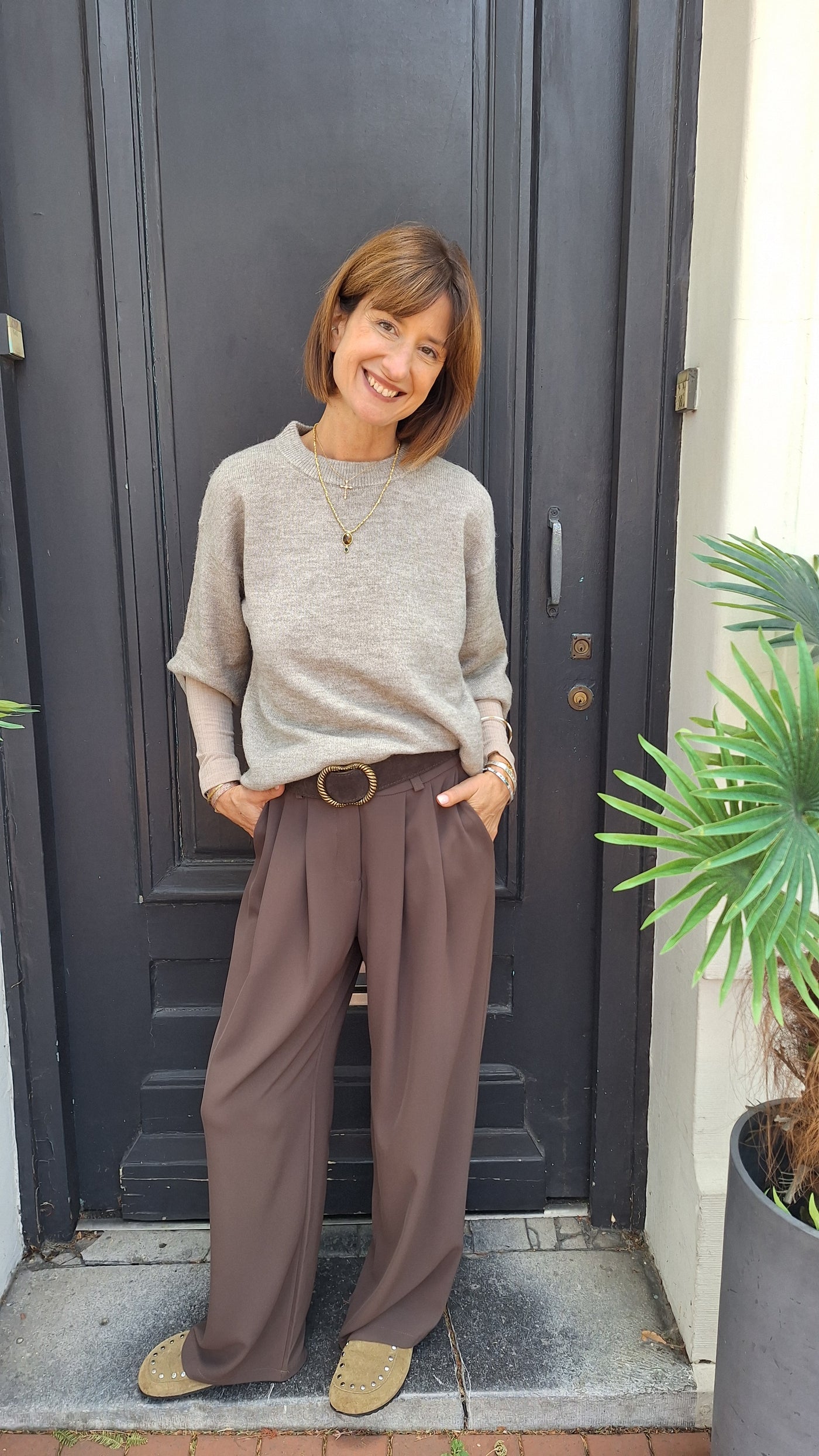 Pantalon fluide chocolat CLASS by Margot
