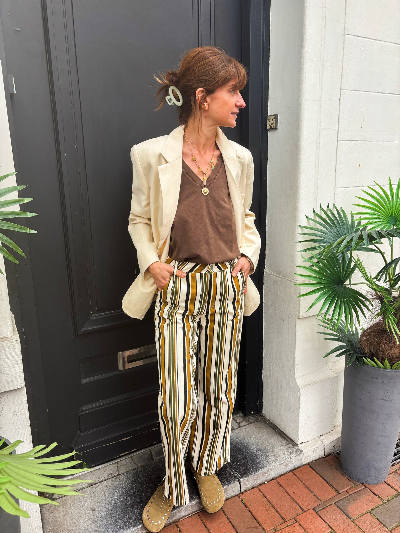 Pantalon TIPHAINE rayé