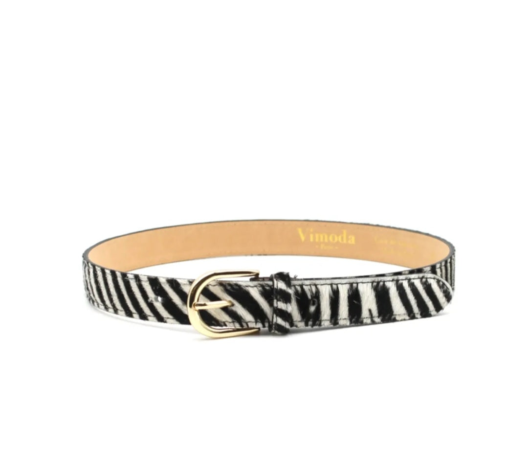 Ceinture zèbre en cuir